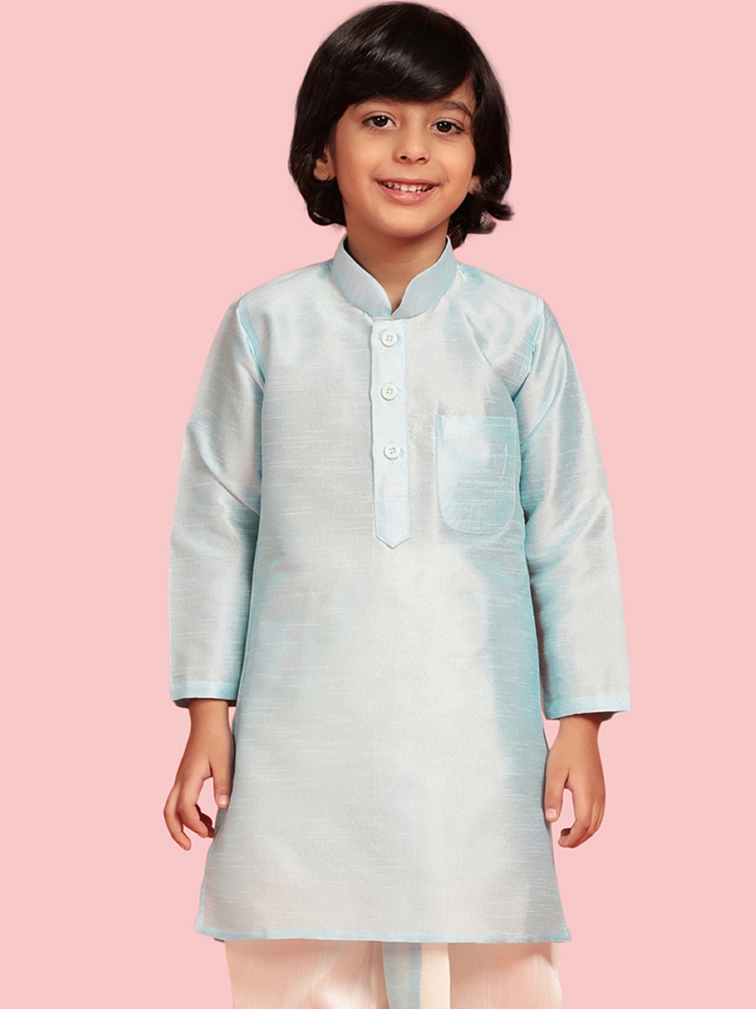 

Aj DEZInES Boys Mandarin Collar Kurta, Blue