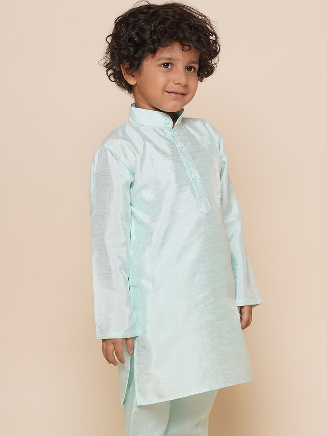 

Aj DEZInES Boys Mandarin Collar Kurta, Turquoise blue