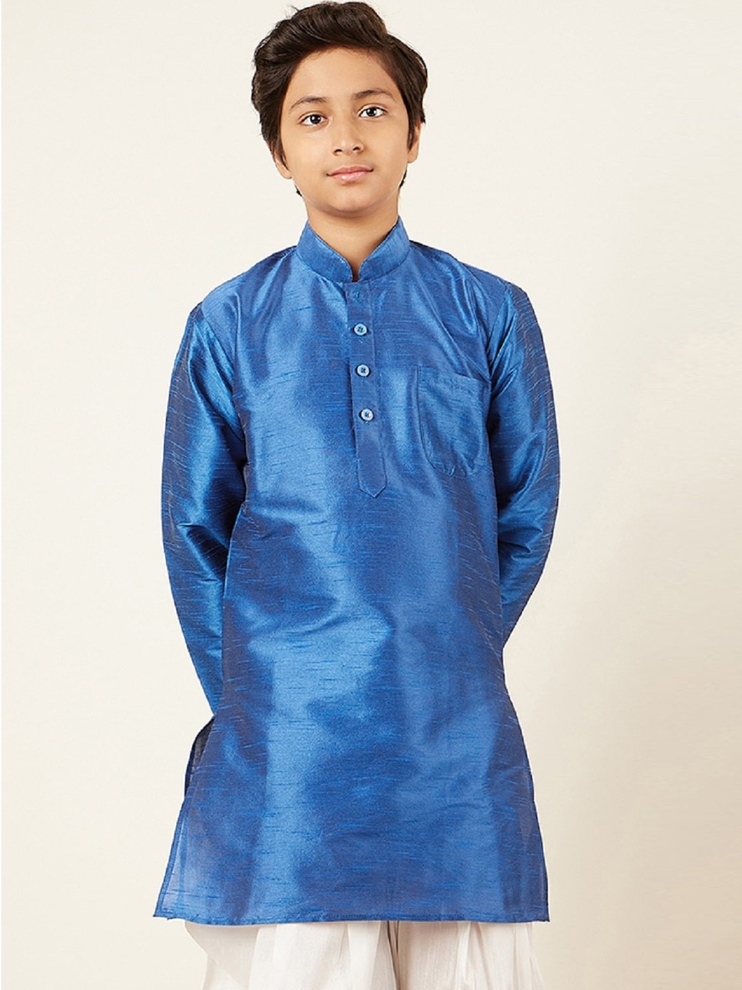 

Aj DEZInES Boys Mandarin Collar Kurta, Blue