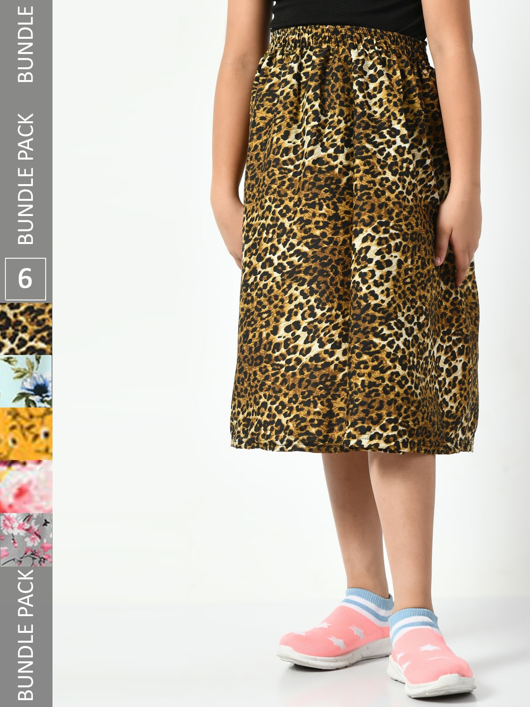 

BAESD Girls Pack Of 5 Printed A-Line Skirts, Brown
