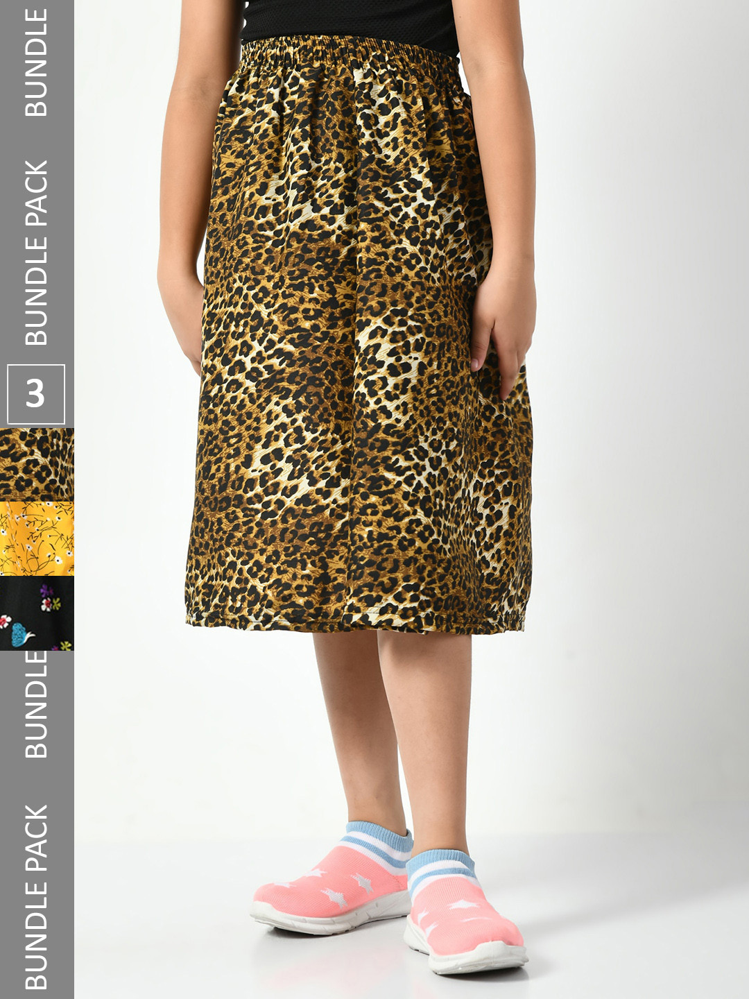 

BAESD Girls Pack Of 3 Animal Printed Flared Skirts, Brown