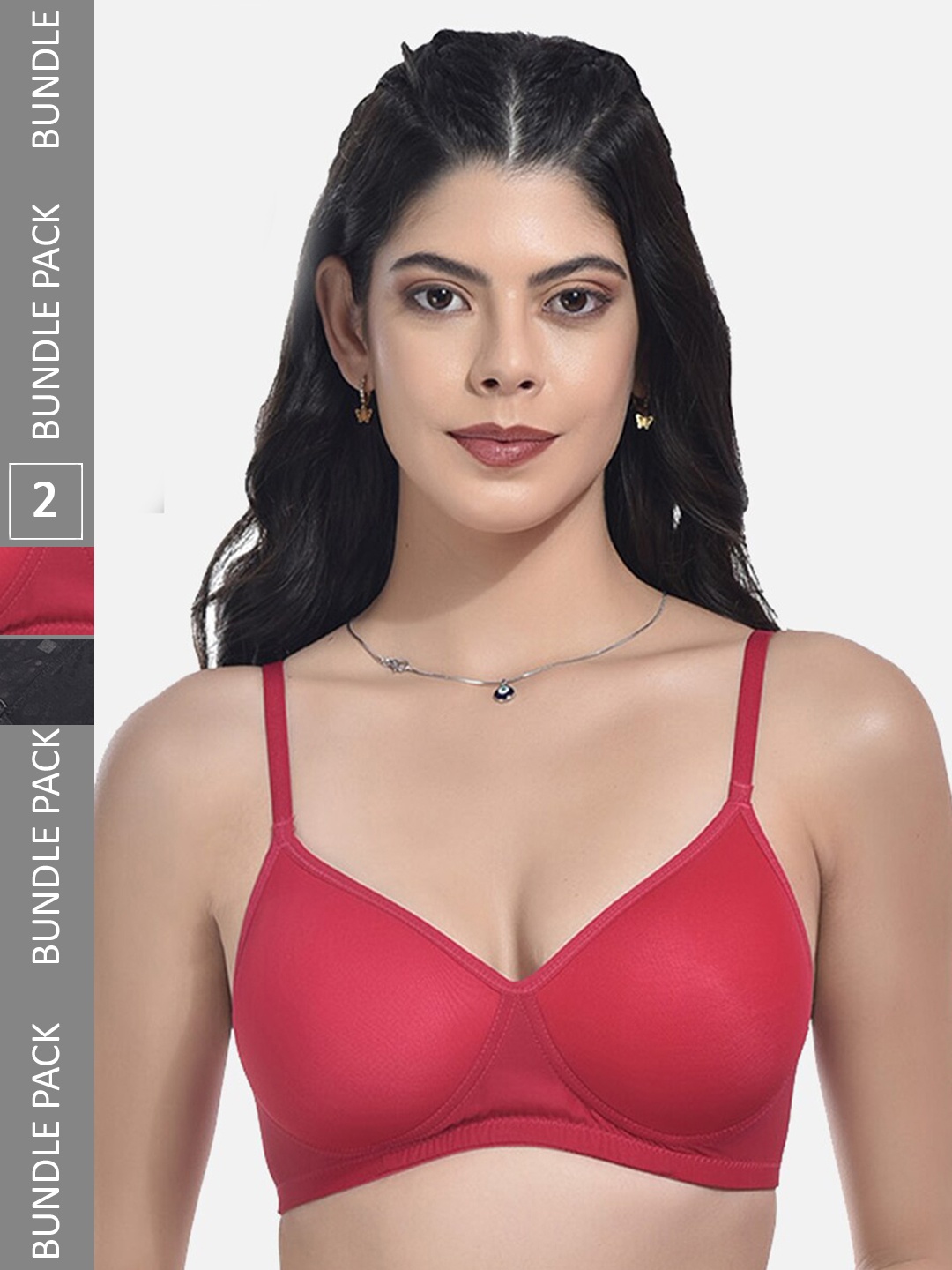 

StyFun Pack Of 2 Full Coverage Lightly Padded Bra, Pink