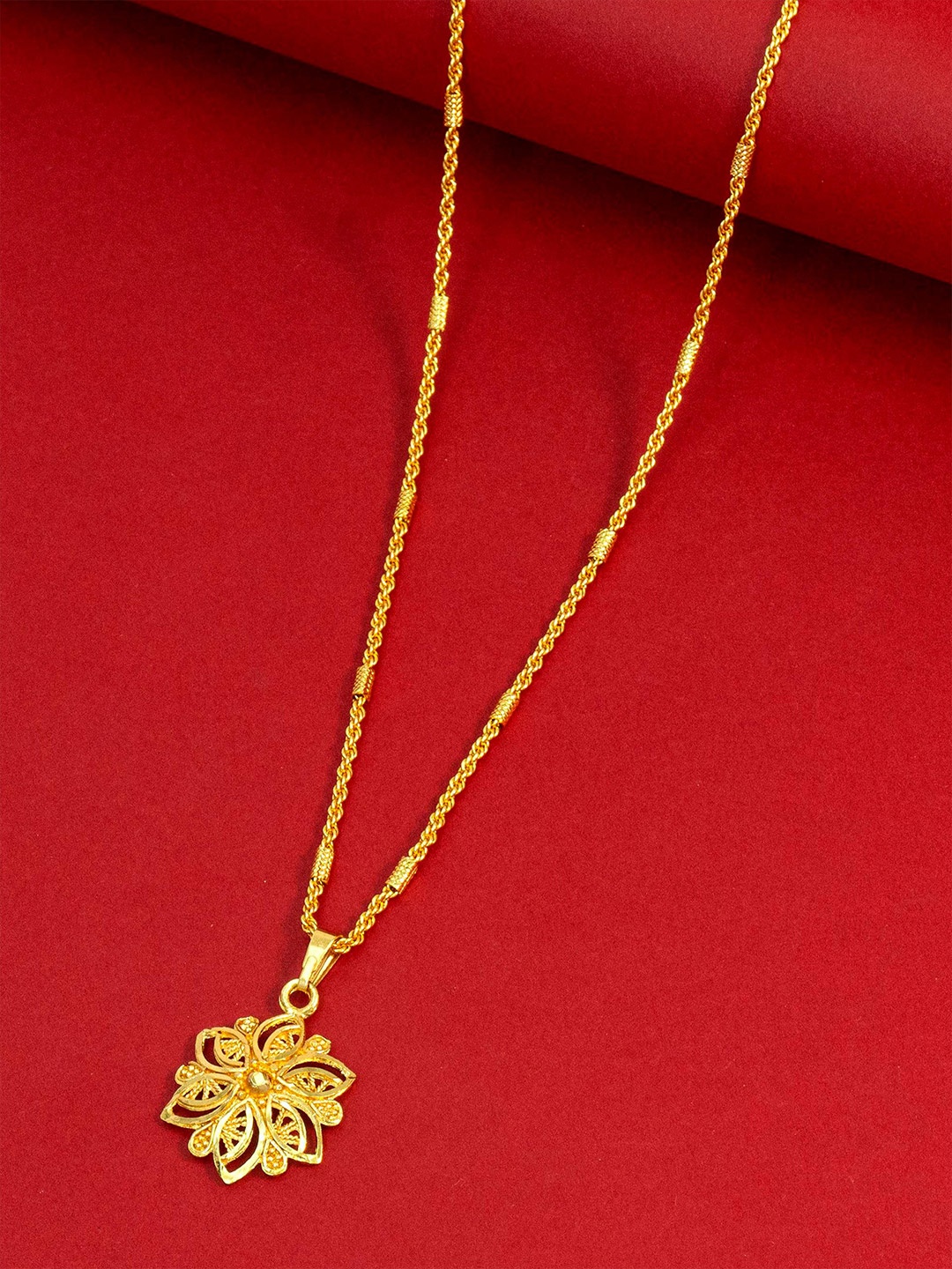 

Ramdev Art Fashion Jwellery Gold-Toned Brass Gold-Plated Necklace