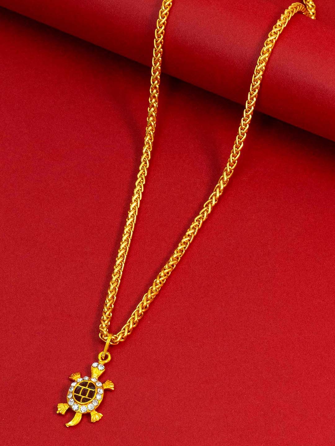 

Ramdev Art Fashion Jwellery Gold-Plated Stone-Studded Necklace