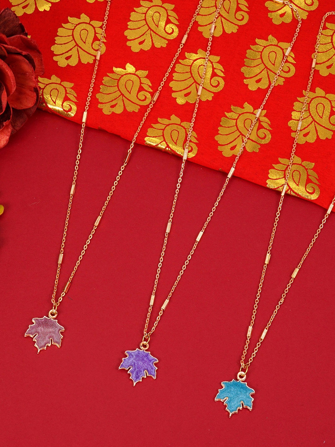 

Ramdev Art Fashion Jwellery Set Of 3 Gold-Plated Minimal Chain