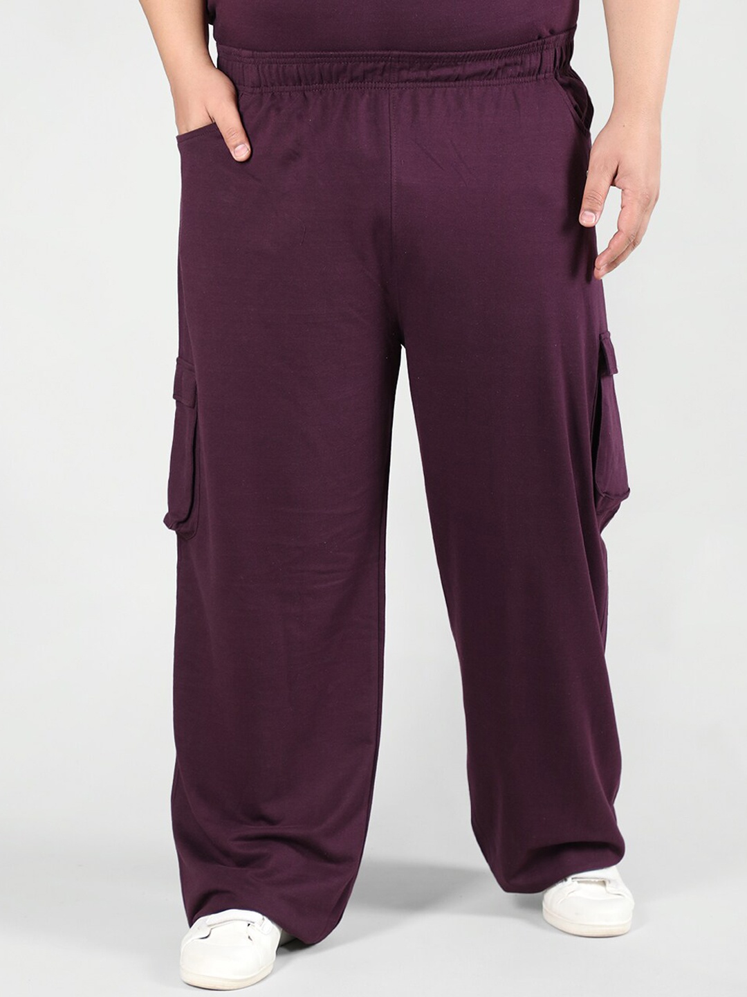 

CHKOKKO Men Plus Size Relaxed-Fit Gym Track Pants, Maroon