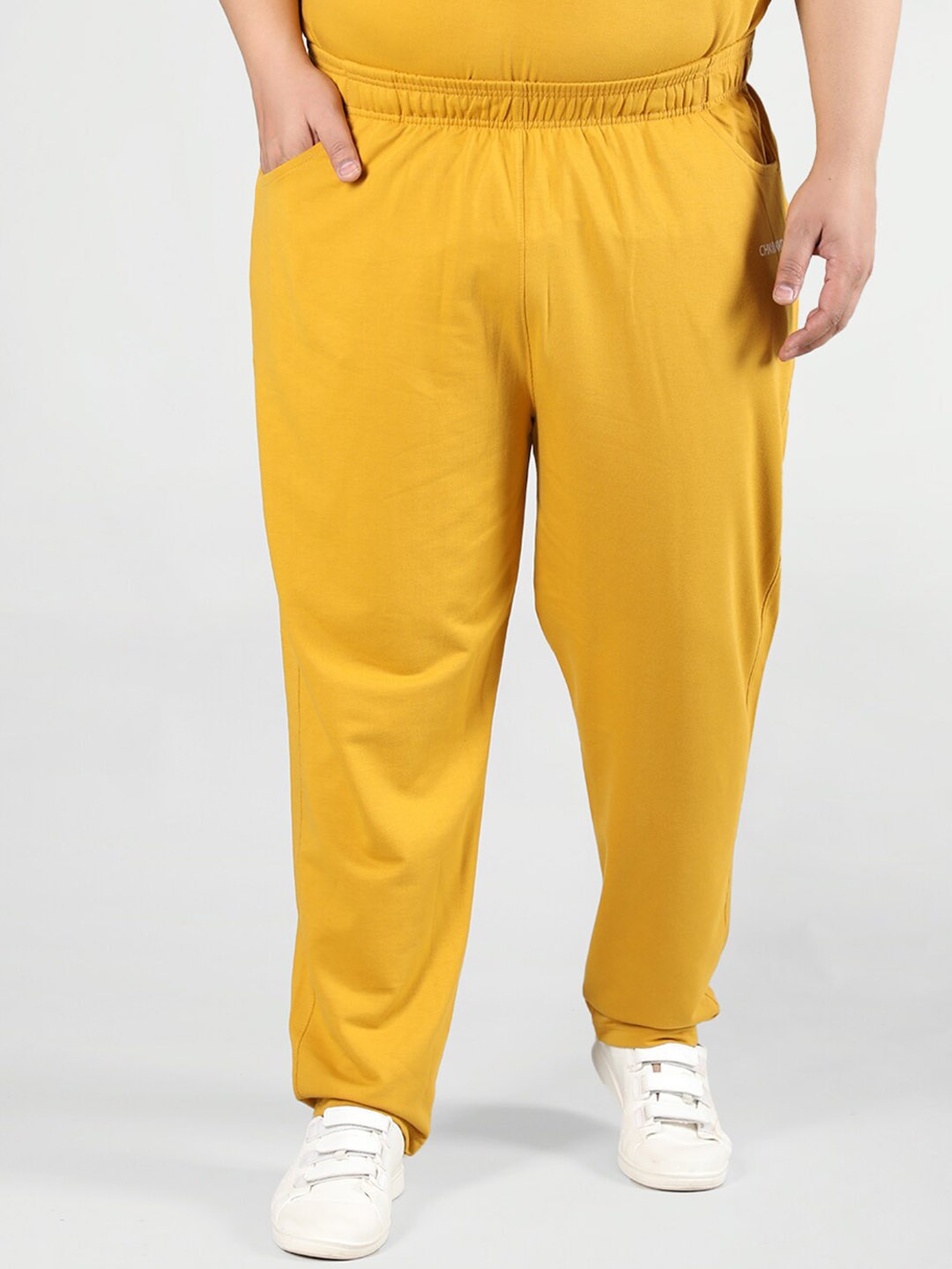 

CHKOKKO Men Plus Size Relaxed-Fit Gym Track Pants, Yellow