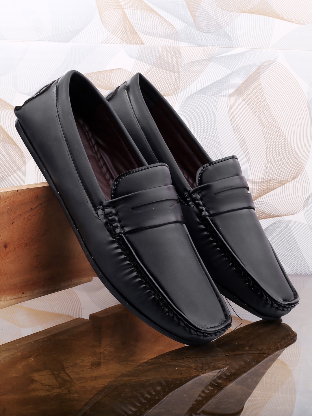 

mr.wonker Men Deziner 794 Comfort Insole Penny Loafers, Black