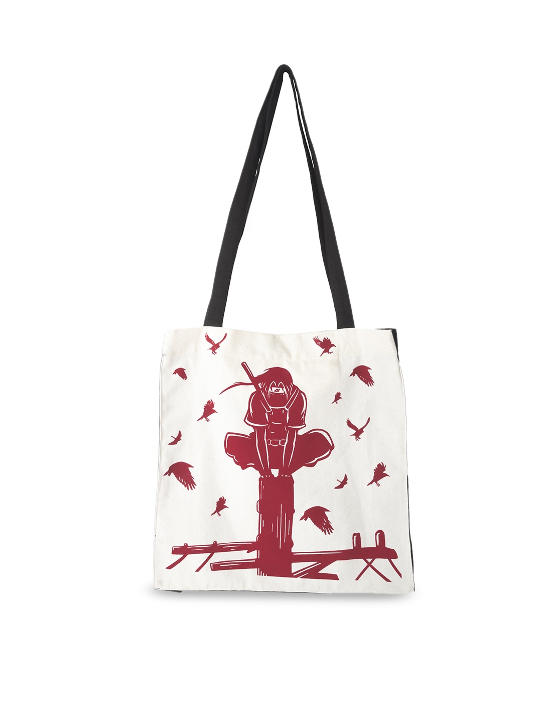 COMICSENSE Naruto Anime Printed Itachi Shopper Tote Bag, White