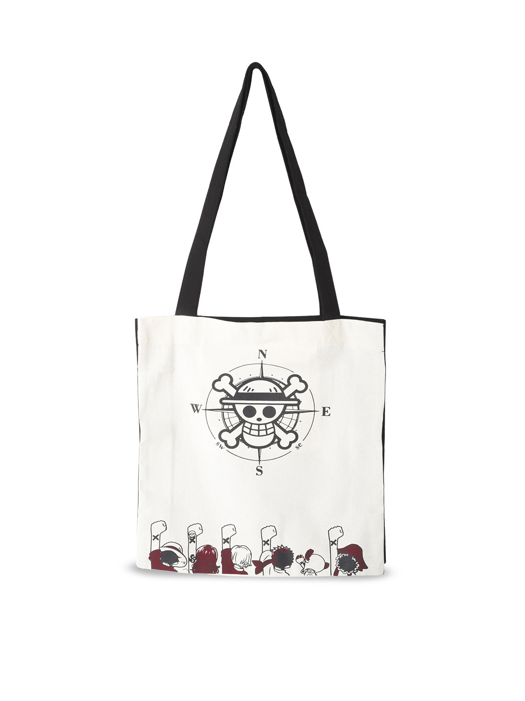

COMICSENSE One Piece Anime Printed Nakama Shopper Tote Bag, White