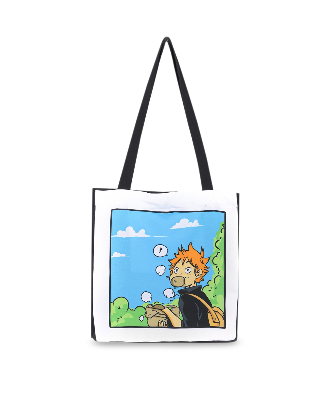 

COMICSENSE Haikyuu Anime Printed Boke Hinata Boke Shopper Tote Bag, White