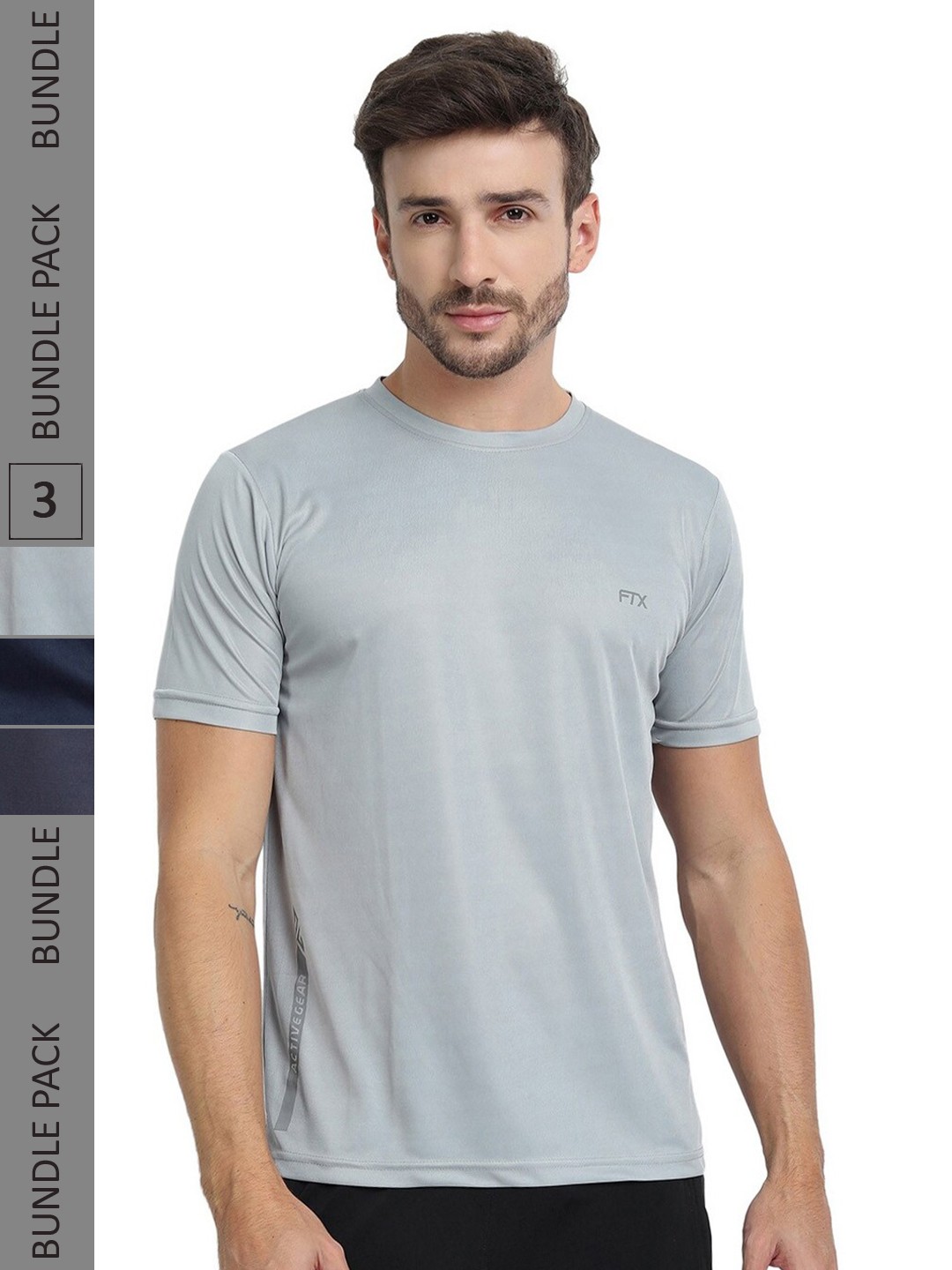 

FTX Pack Of 3 Regular Fit T-shirt, Grey