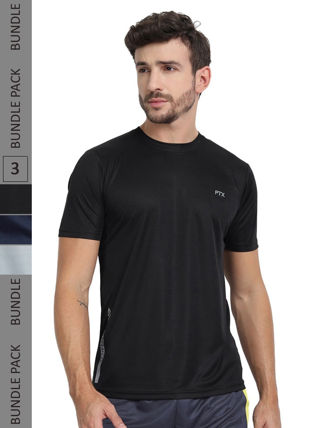 

FTX Pack of 3 Round Neck T-shirts, Multi