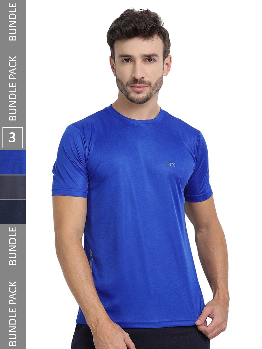 

FTX Pack of 3 Round Neck T-shirts, Blue