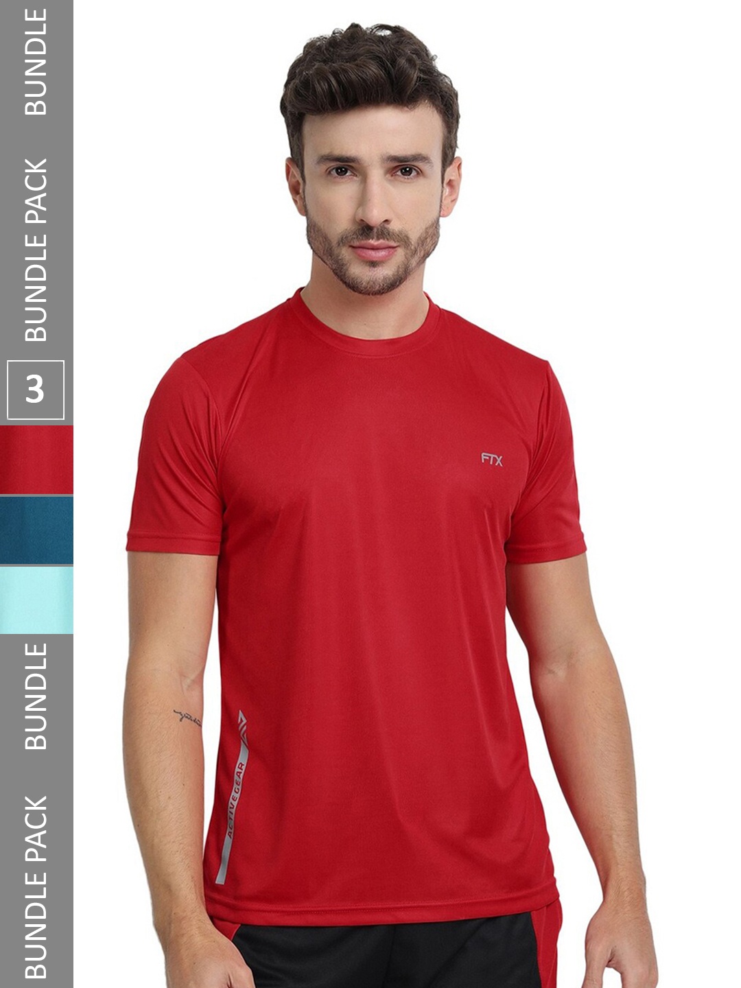 

FTX Pack Of 3 Regular Fit T-shirt, Red