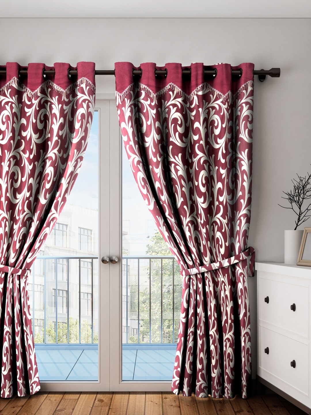 

Home Sizzler Maroon Set of 2 Long Door Curtains