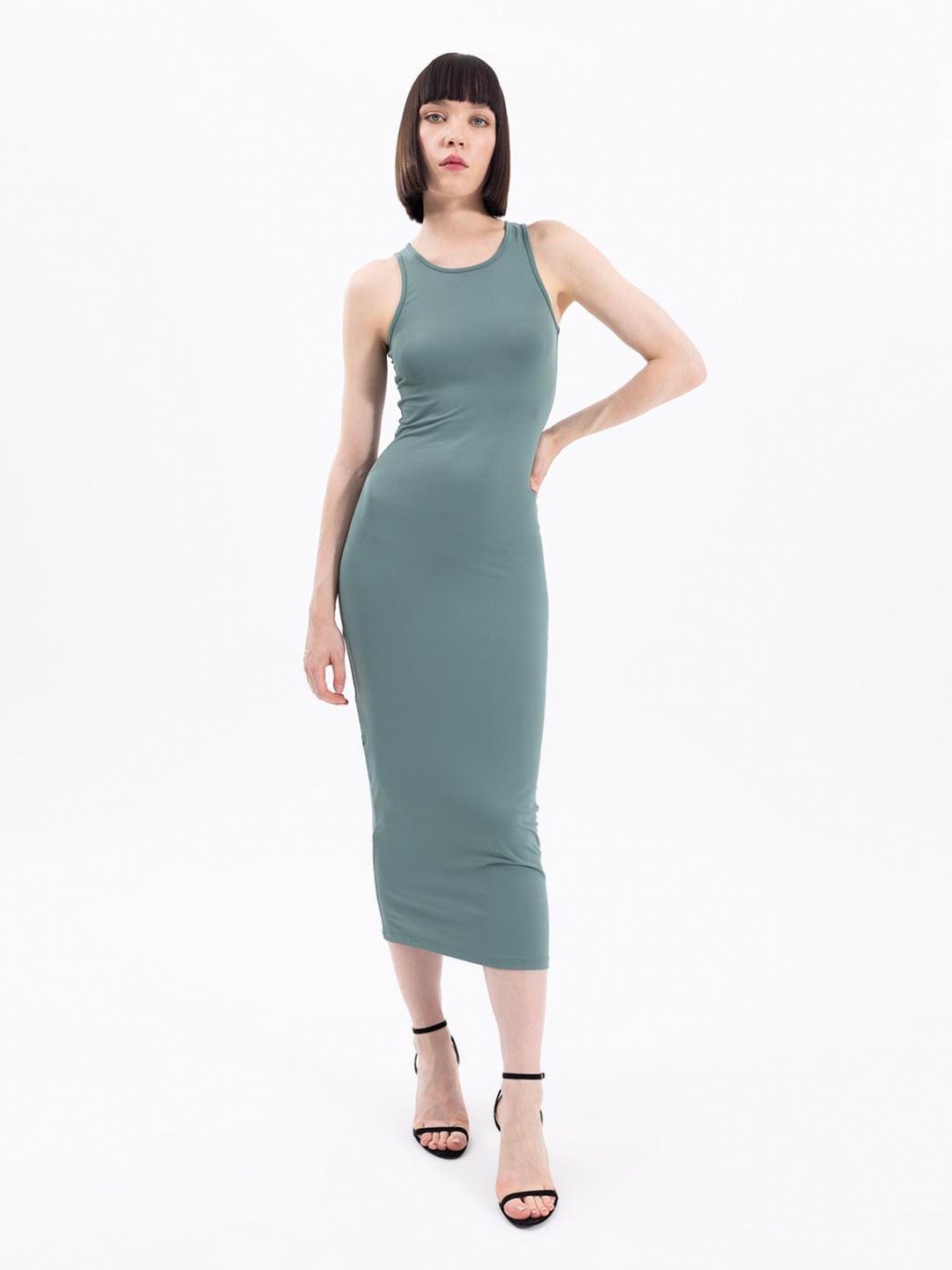 

PRET A TUER Sleeveless Bodycon Midi Dress, Green