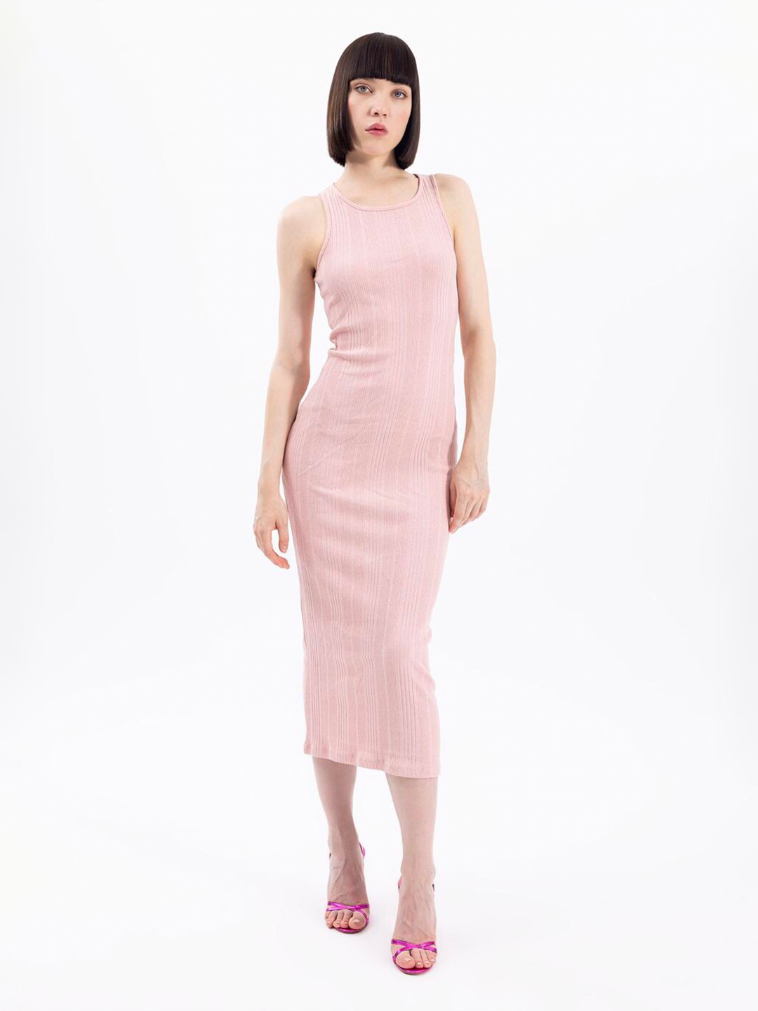 

PRET A TUER Sleeveless Bodycon Midi Dress, Pink
