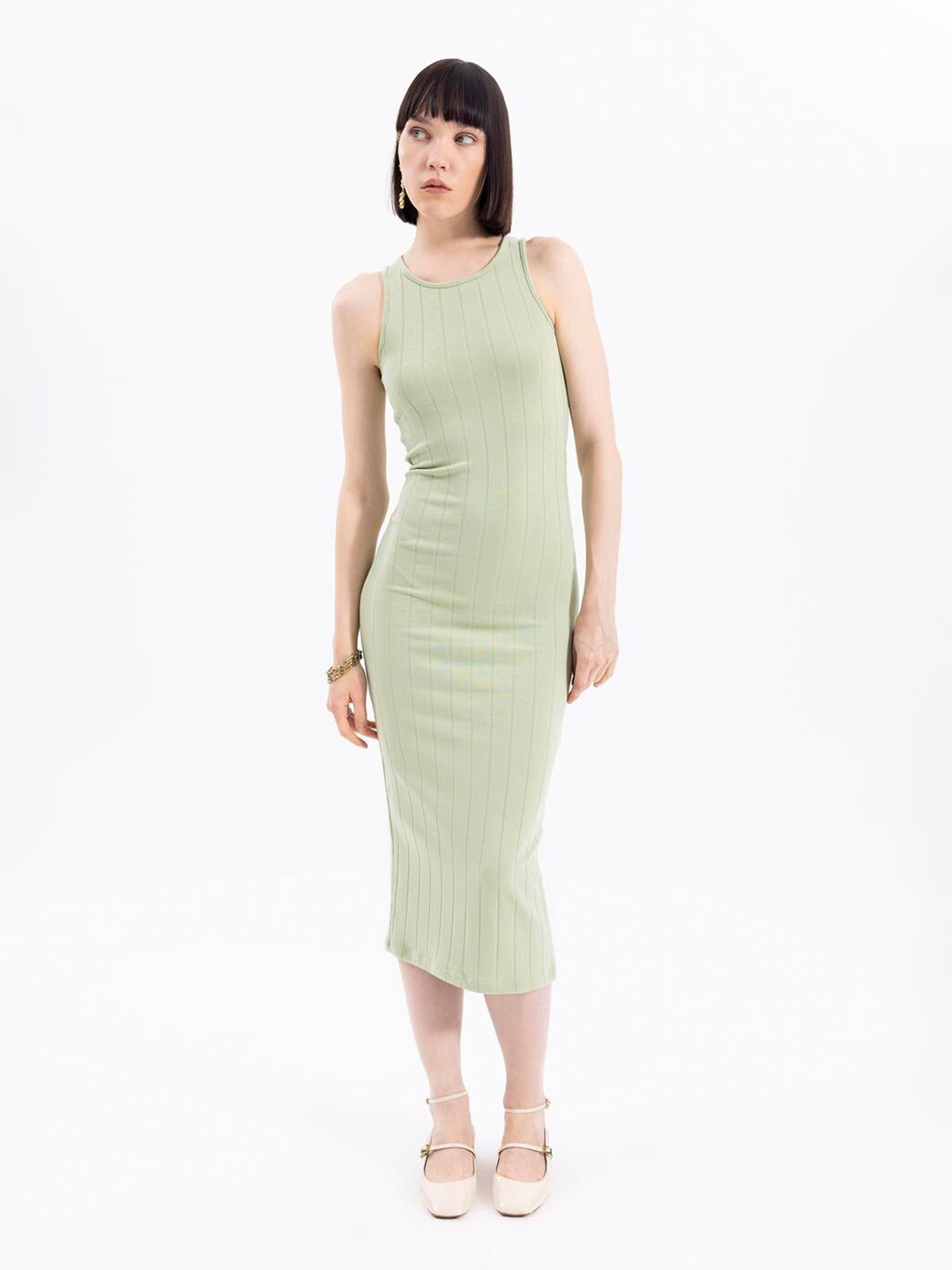 

PRET A TUER Sleeveless Bodycon Midi Dress, Green