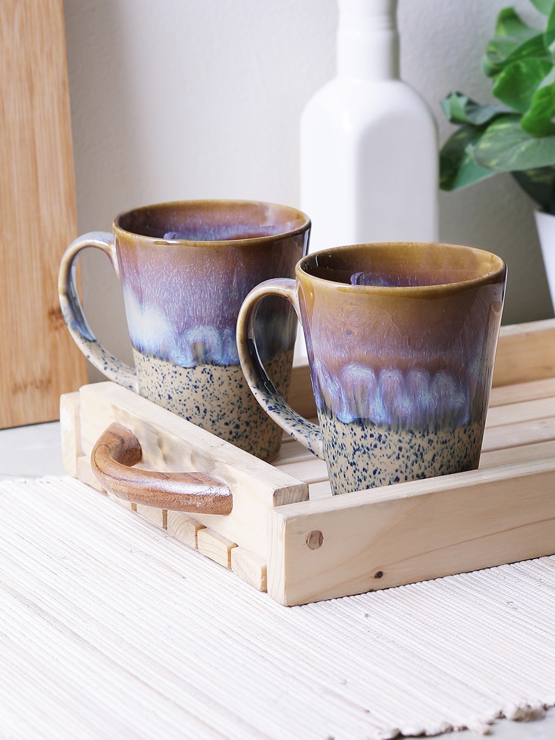 

MIAH Decor Brown 2-Pieces Printed Ceramic Cups Set