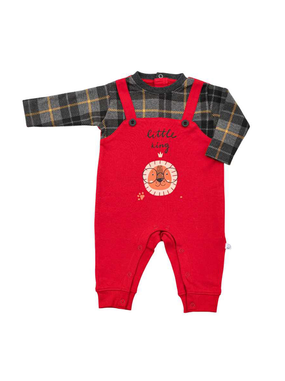 

Dear Little Infant Boys Printed Cotton Rompers, Red
