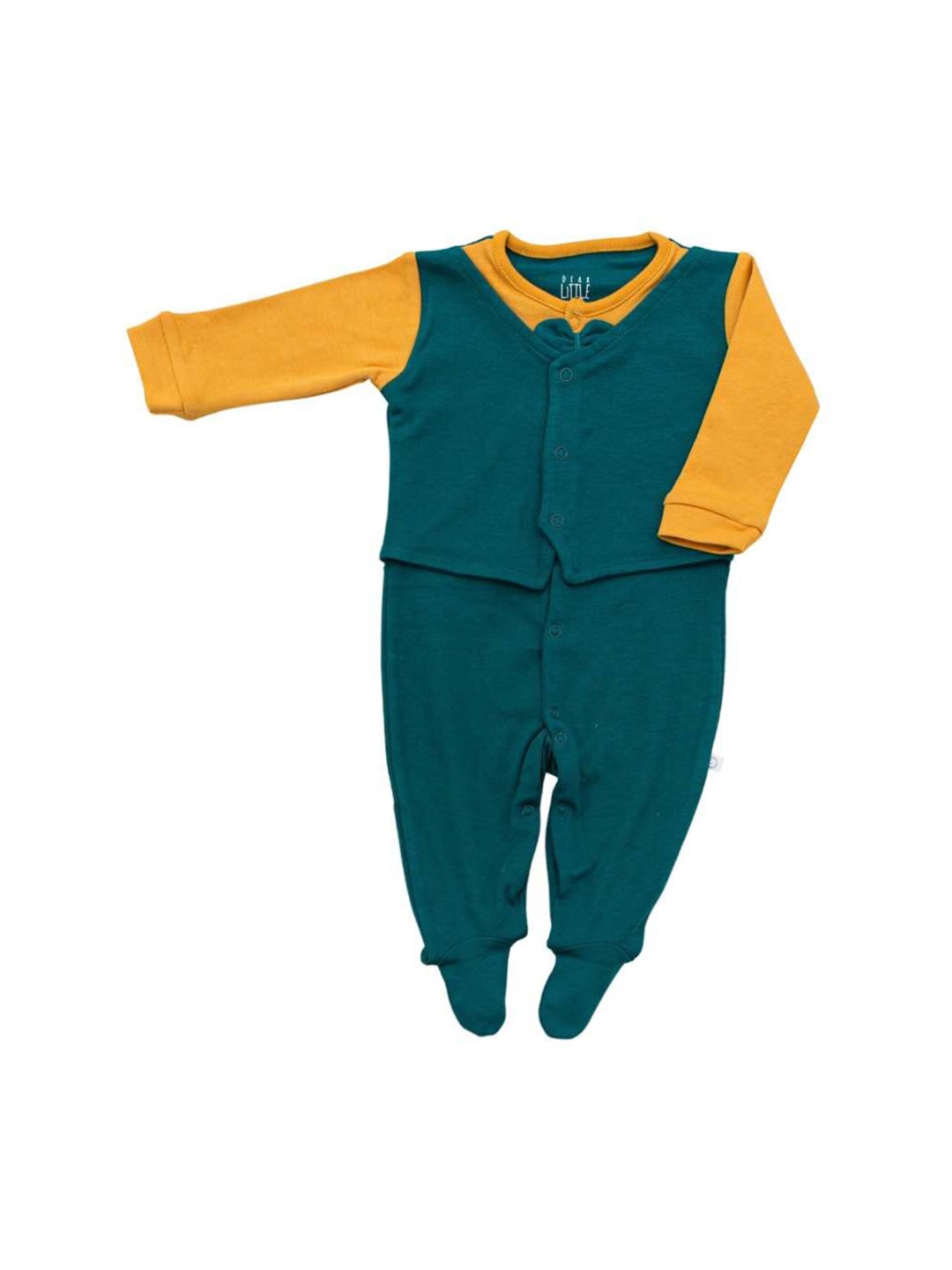 

Dear Little Infant Boys Pure Bio-Washed Cotton Sleepsuit, Green
