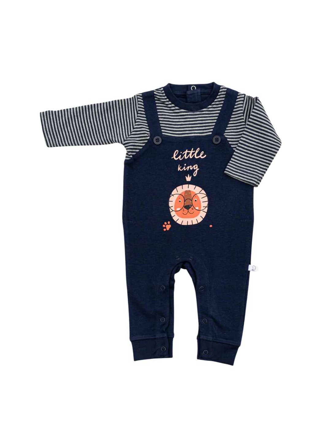 

Dear Little Infant Boys Printed Cotton Rompers, Blue