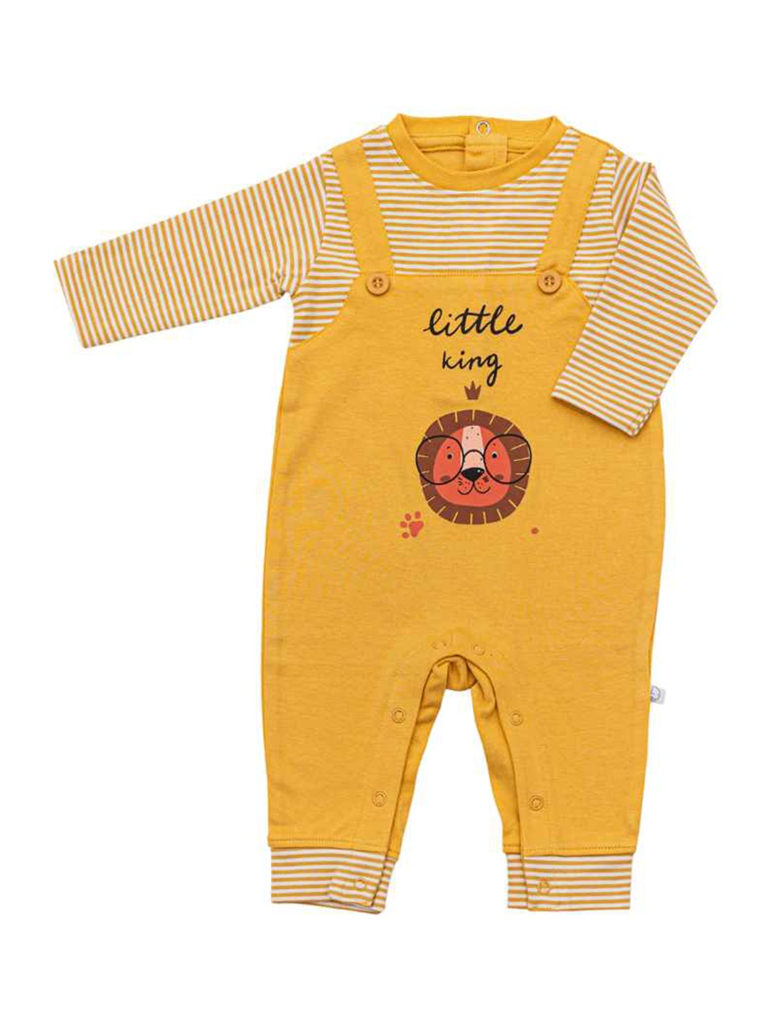 

Dear Little Infant Boys Printed Pure Bio-Washed Cotton Rompers, Yellow