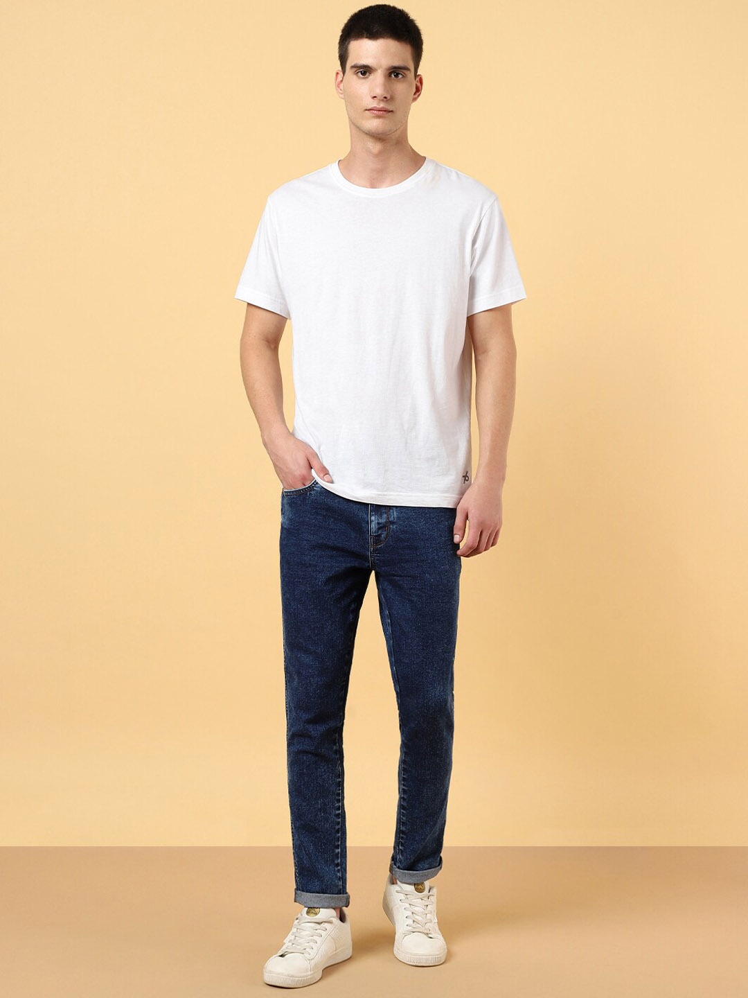 

Wrangler Men Mid-Rise Tapered Fit Stretchable Jeans, Blue