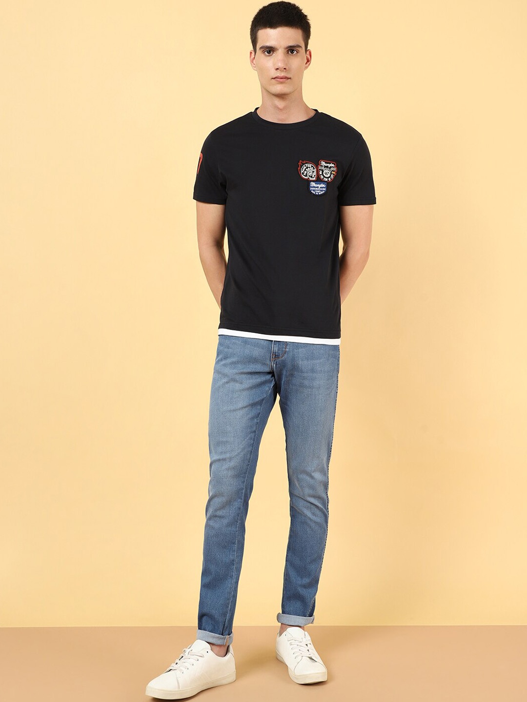 

Wrangler Men Low-Rise Vegas Skinny Fit Stretchable Jeans, Blue