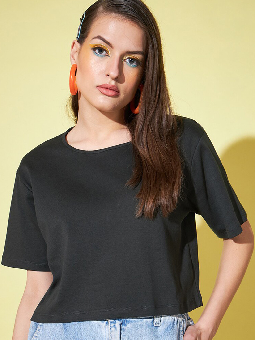 

BAESD Cotton Crop Top, Black