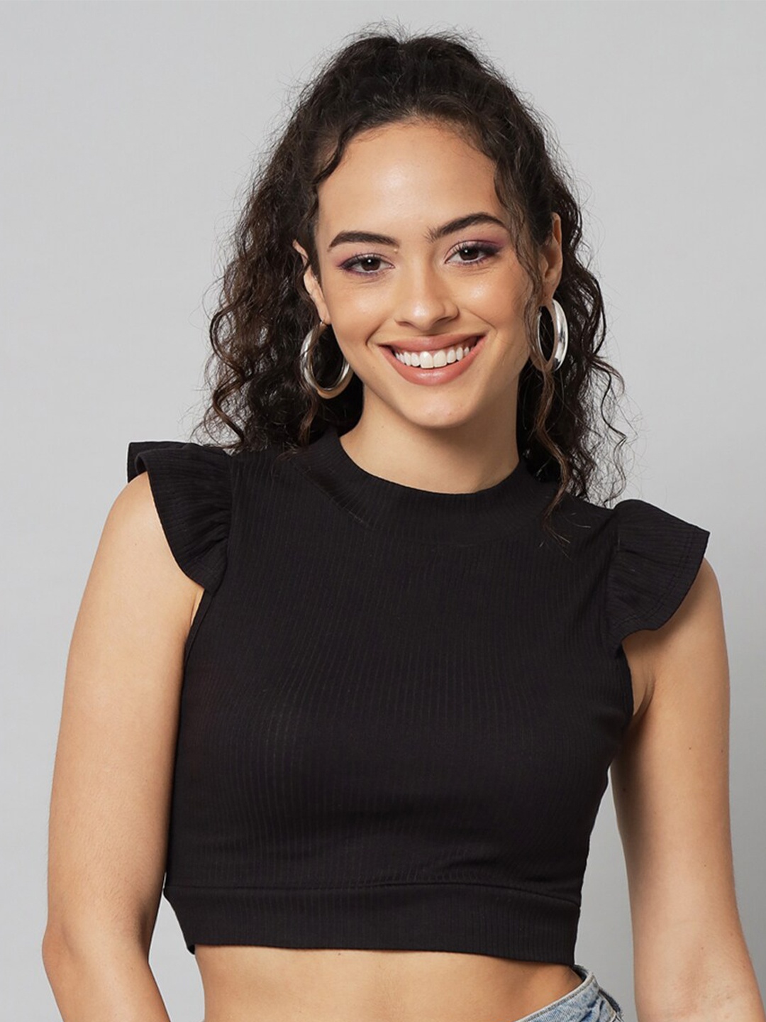 

BAESD Cotton Crop Top, Black