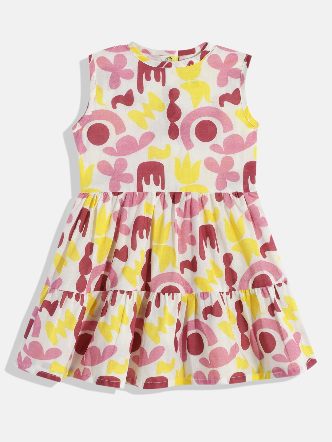 

Vastrarth Print Organic Cotton A-Line Midi Dress, White