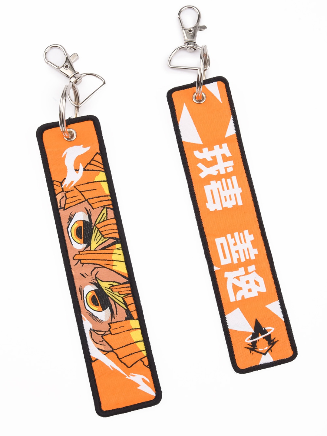 

COMICSENSE Demon Slayer Anime Inspired Thunder Slayer Double Sided Woven Key chain, Orange