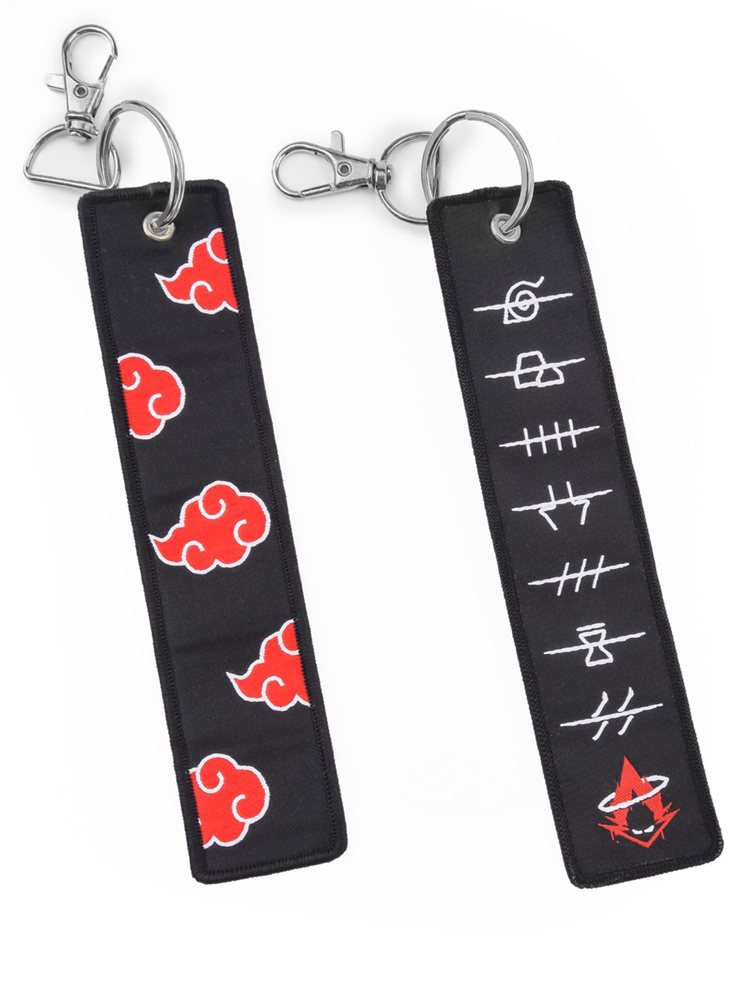 

COMICSENSE Naruto Anime Akatsuki Cloud Woven Lanyard Keychain, Black