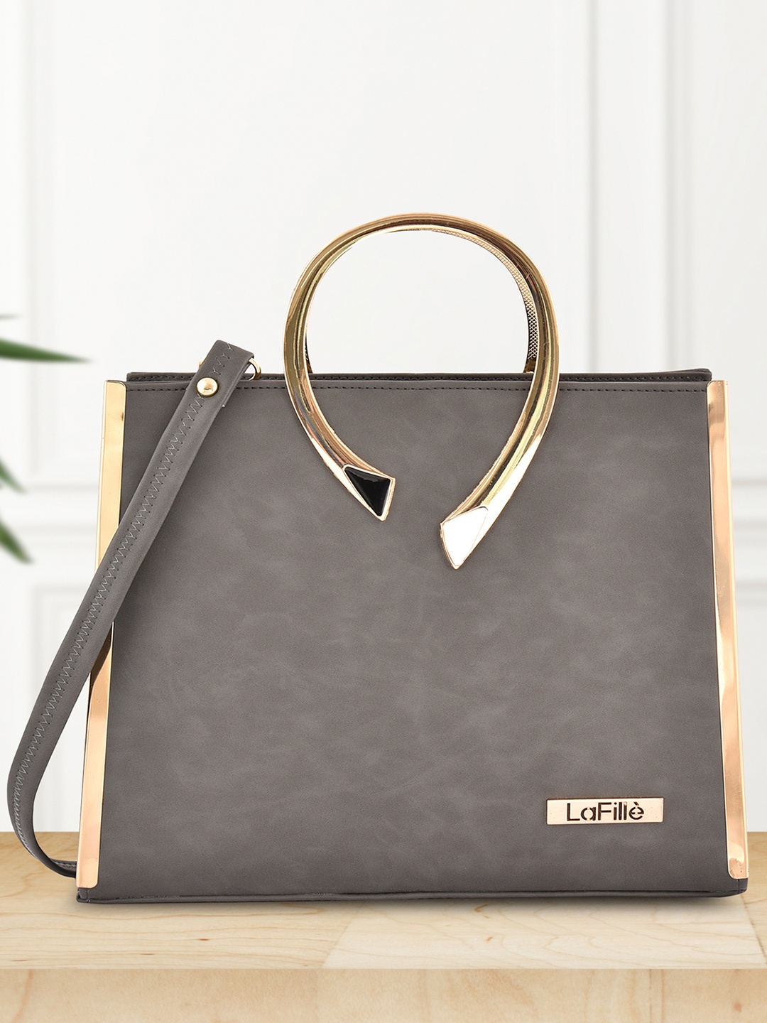 

LaFille Structured Handheld Bag, Grey