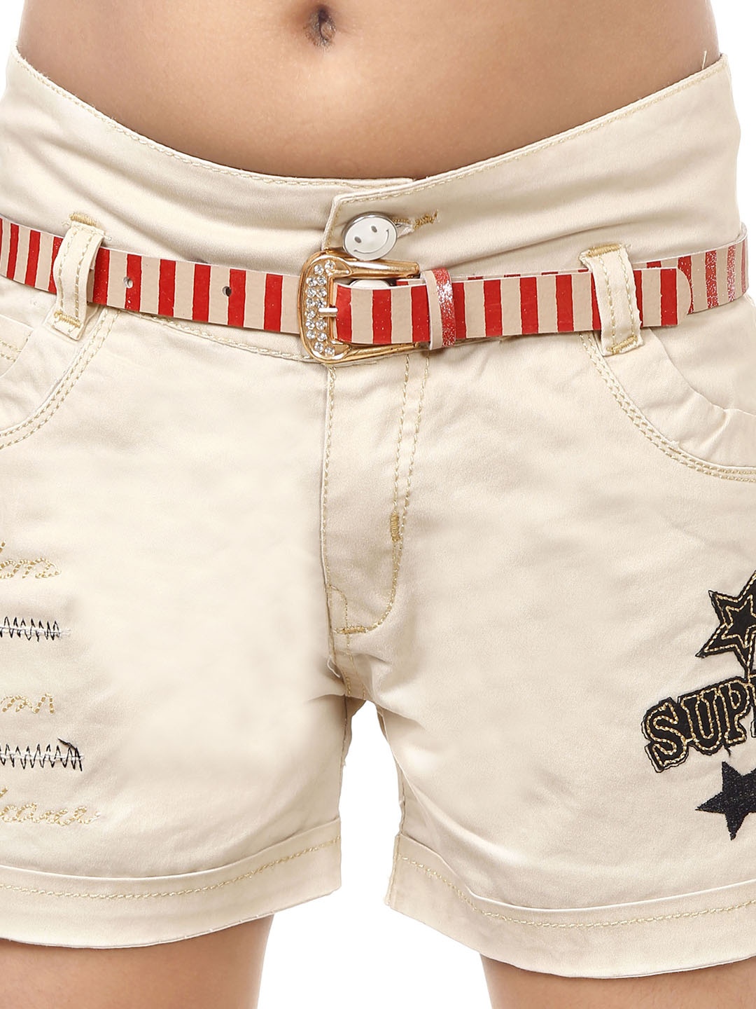 

CELEBRITY CLUB Girls Mid-Rise Denim Shorts, Cream