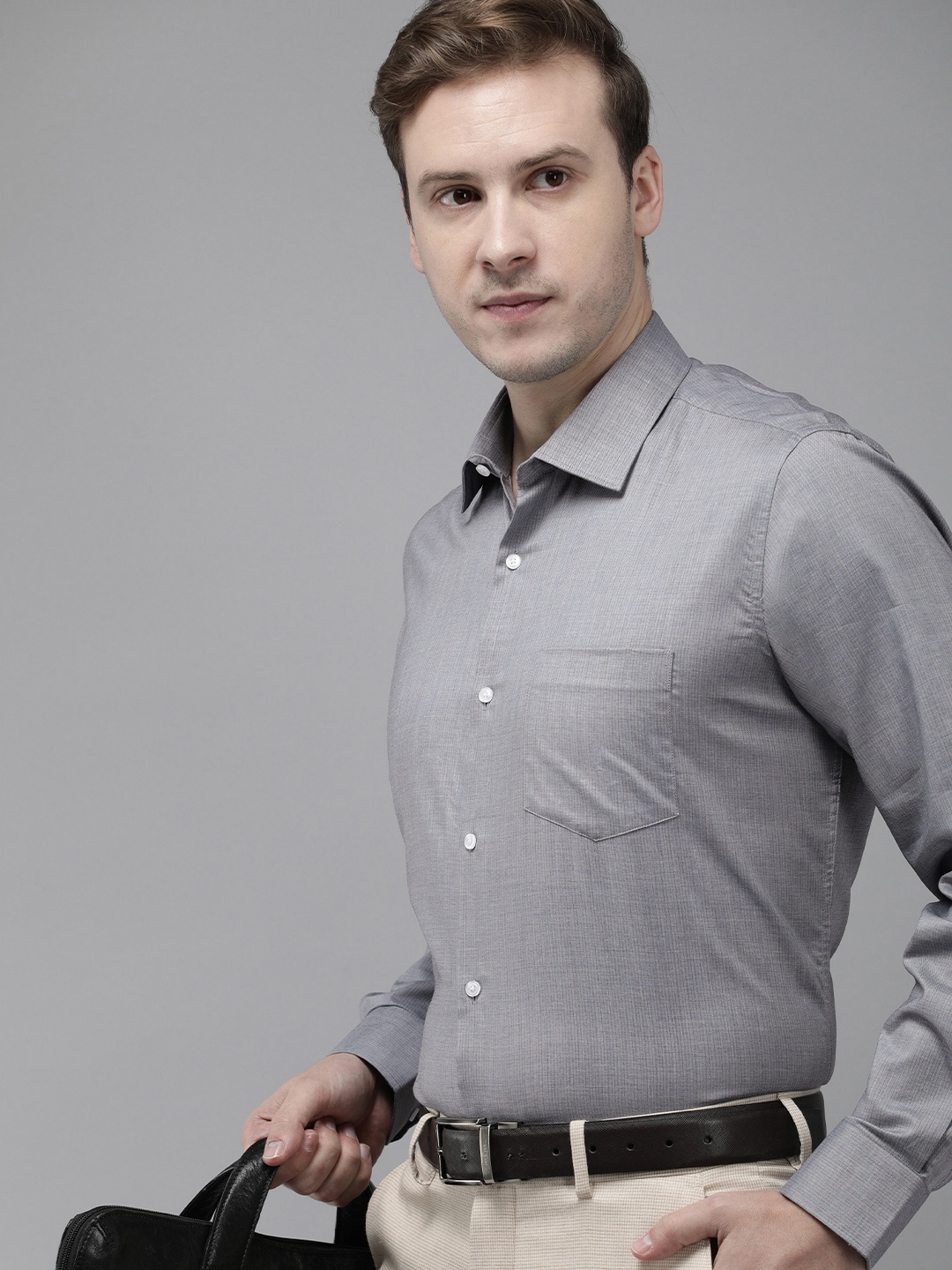 

Van Heusen Custom Striped Formal Shirt, Grey