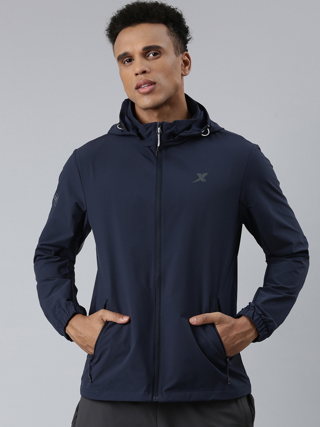 

Xtep Hooded Windcheater Sporty Jacket, Navy blue