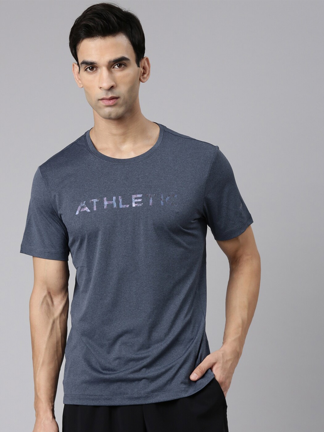 

Xtep Typography Printed Round Neck Cotton Regular T-shirt, Blue