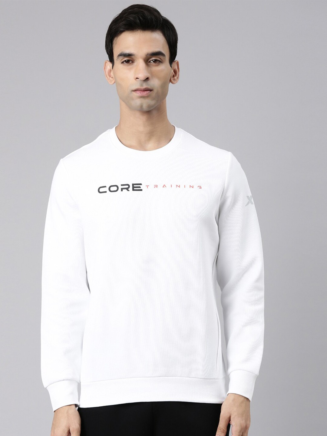 

Xtep Typography Printed Round Neck Sweatshirt, White