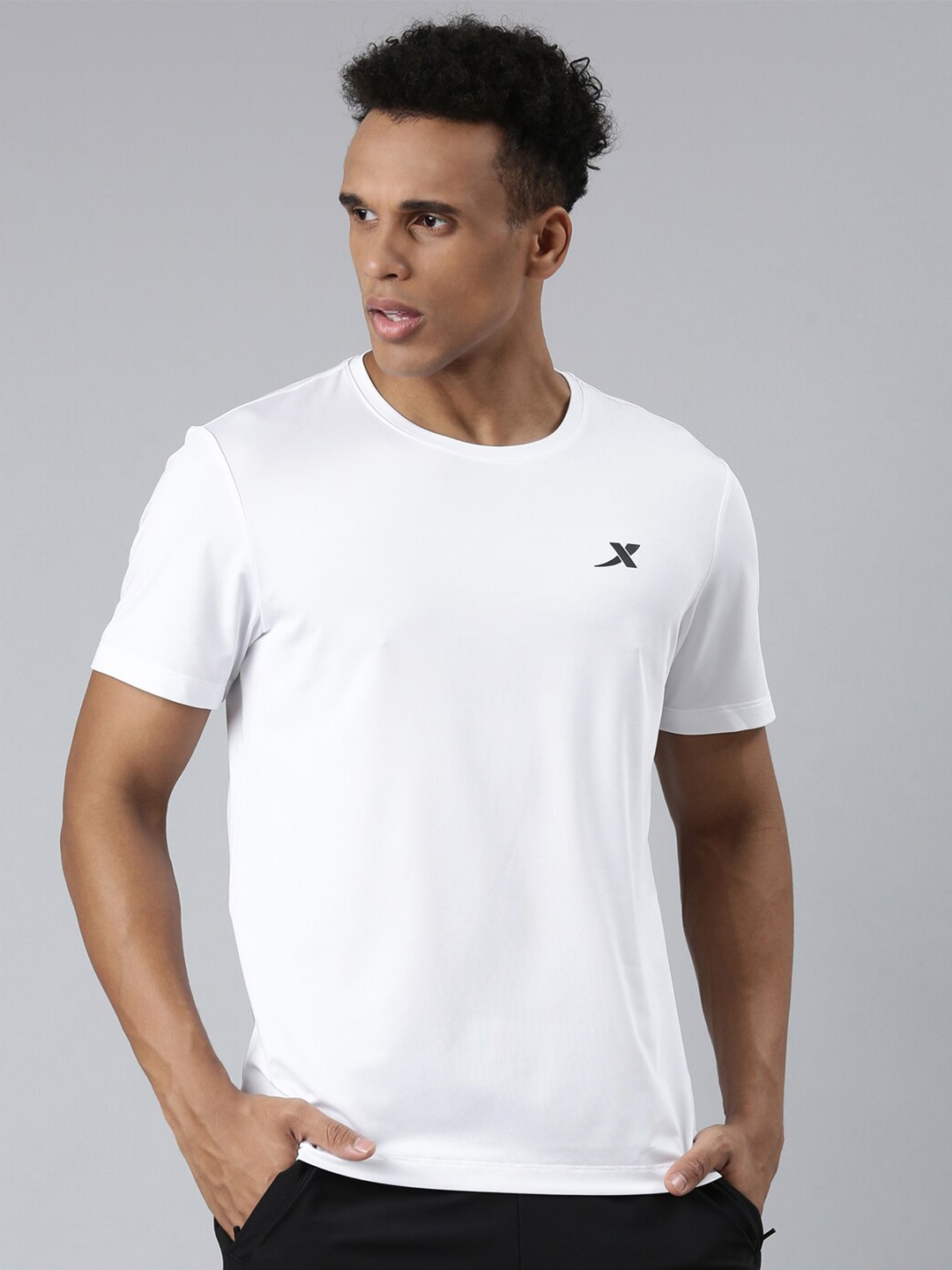 

Xtep Round Neck Cotton Regular T-shirt, White