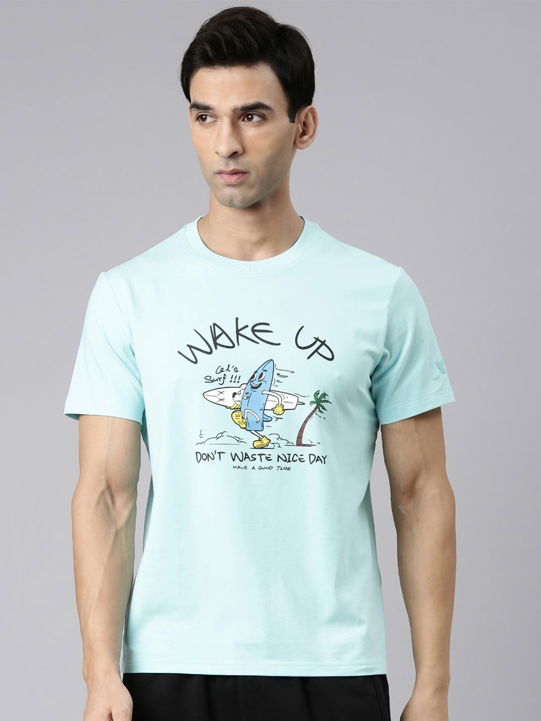 

Xtep Typography Round Neck Cotton Regular T-Shirt, Blue