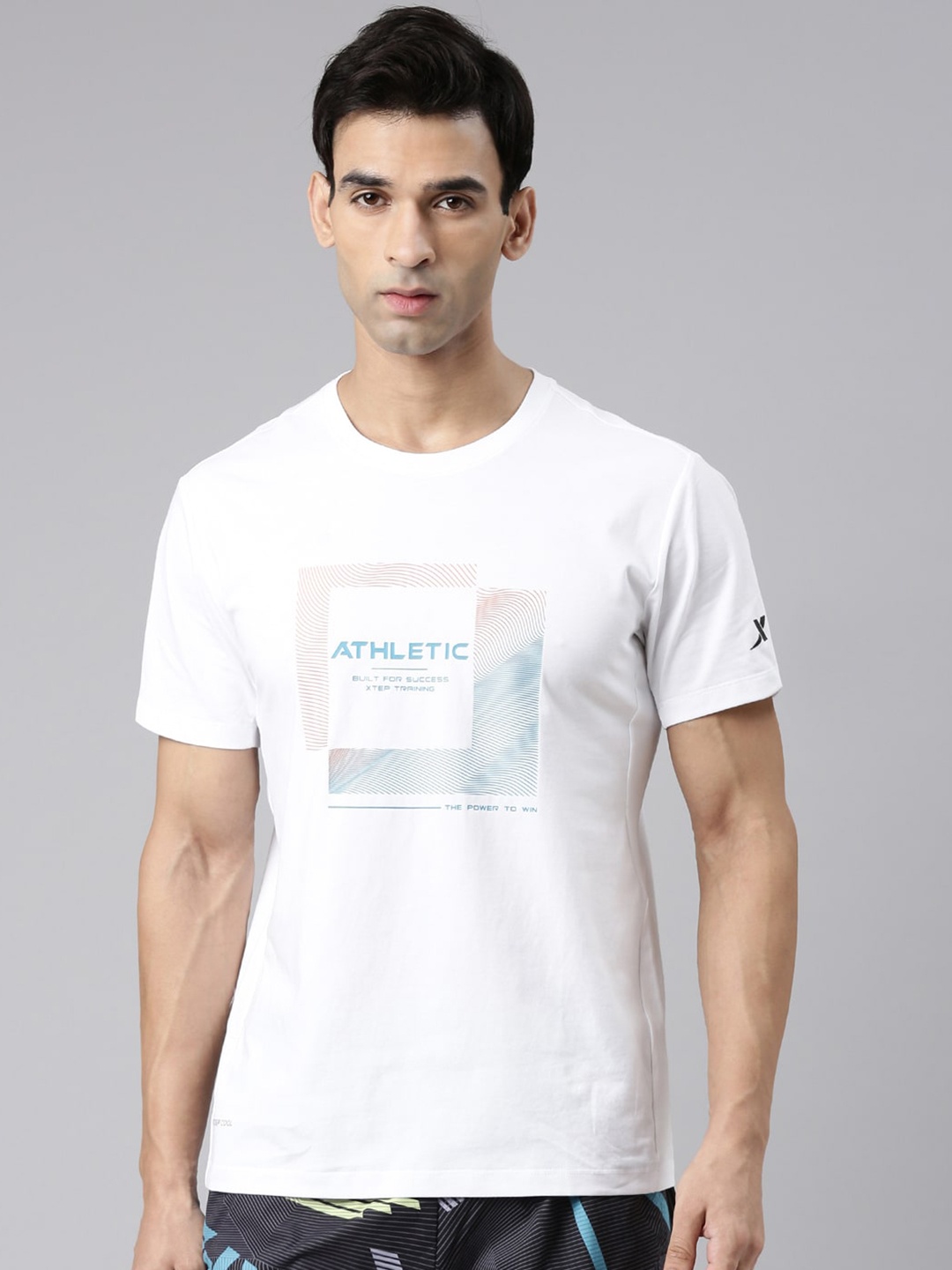 

Xtep Typography Round Neck Cotton Regular T-Shirt, White