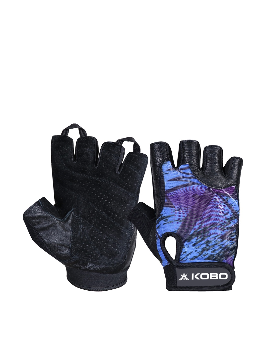 

KOBO Women Leather Weight Lifting Fitness Gym Gloves, Black