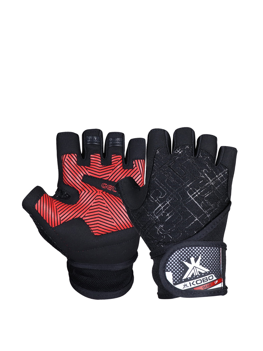 

KOBO Weight Lifting Wrist Support Fitness Gym Gloves, Black
