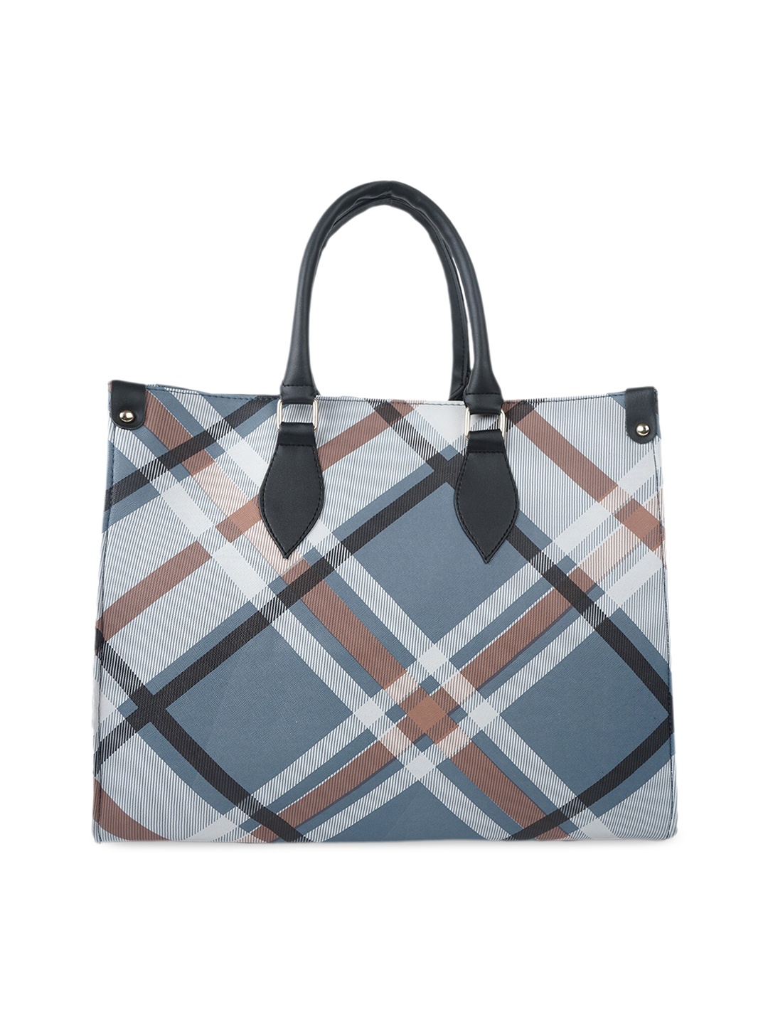 

FARGO Checked Structured Tote Bag, Grey