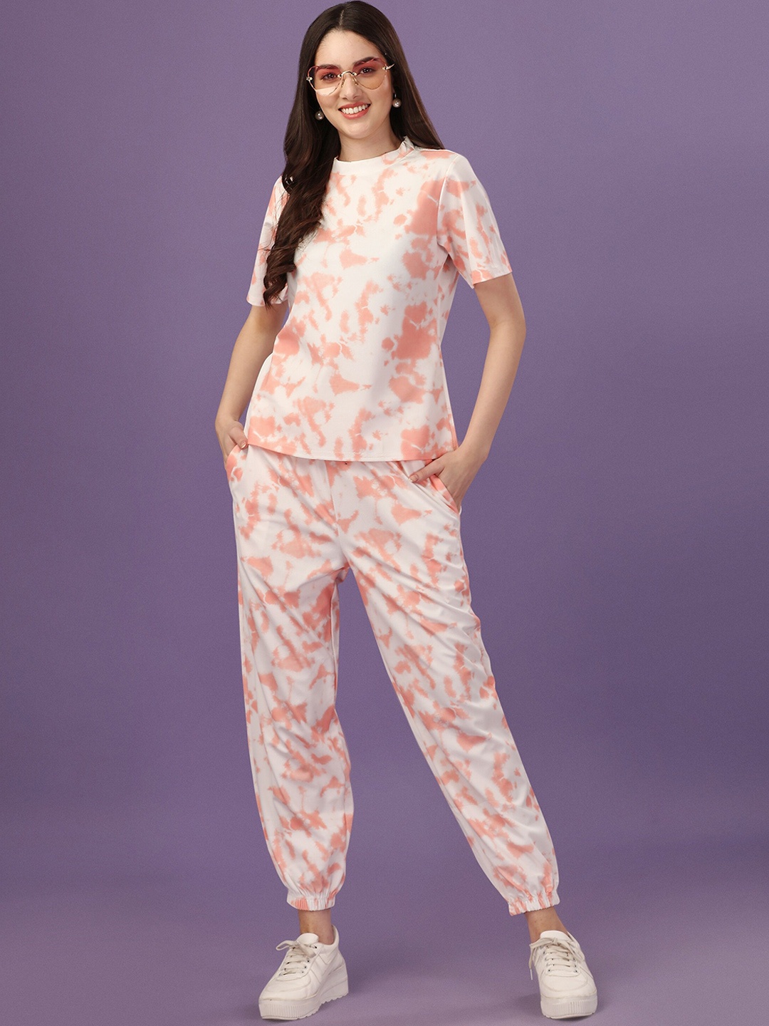 

Paramparik Tie & Dyed Round Neck Tracksuit, White