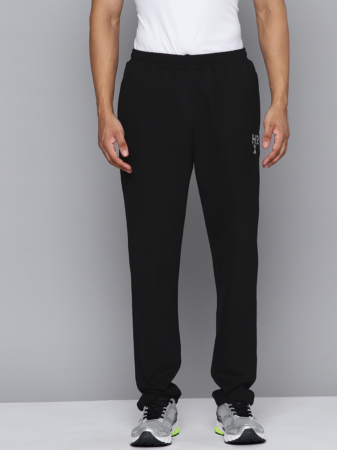 

HRX by Hrithik Roshan Men Solid Cotton Bio Wash Track Pant, Black