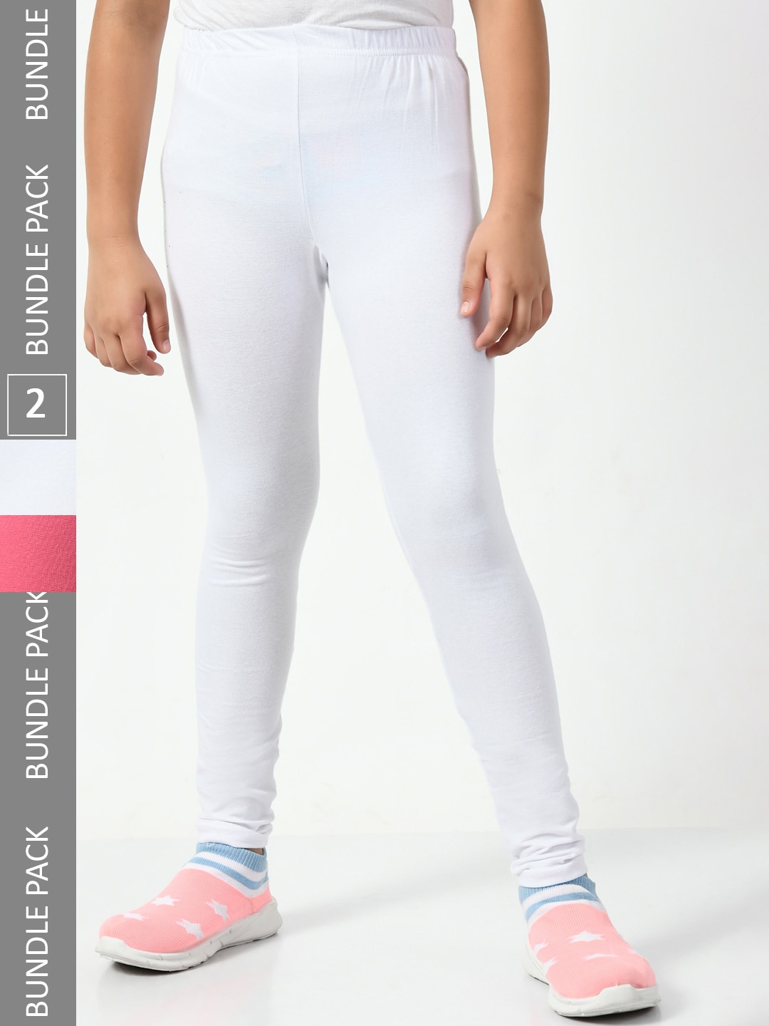 

BAESD Girls Pack Of 2 Churidar-Length Leggings, White